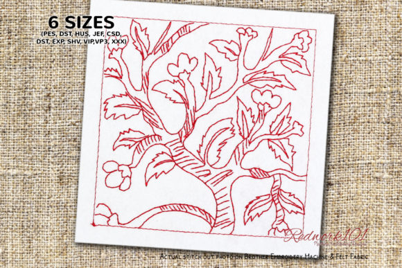 Amazing Tree Redwork Design Review