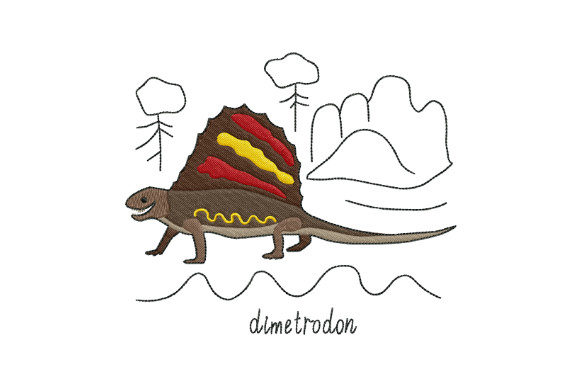 Cute Dinosaur Dimetrodon Embroidery Review