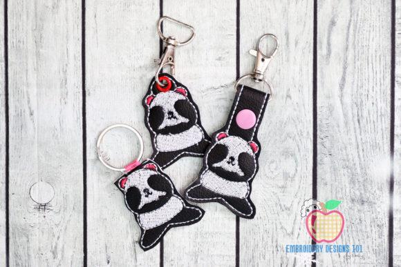 Cute Funny Panda Keyfob Embroidery Review