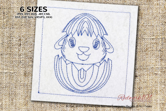 Easter Bunny Inside Cracked Egg Redwork Review