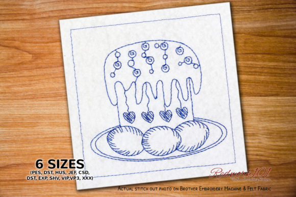 Easter Cake Redwork Embroidery Review
