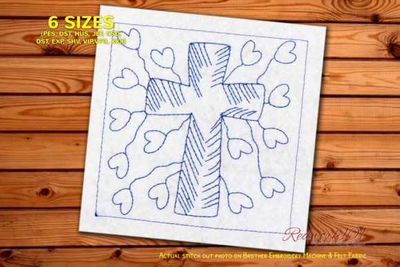 Easter Cross with Hearts Redwork Review