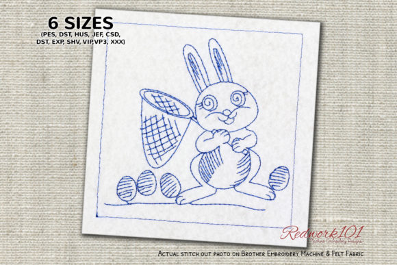 Easter Rabbit with Net Redwork Review