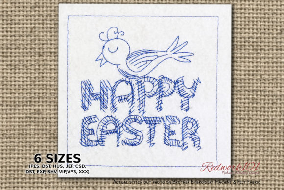 Happy Easter Bird Redwork Review
