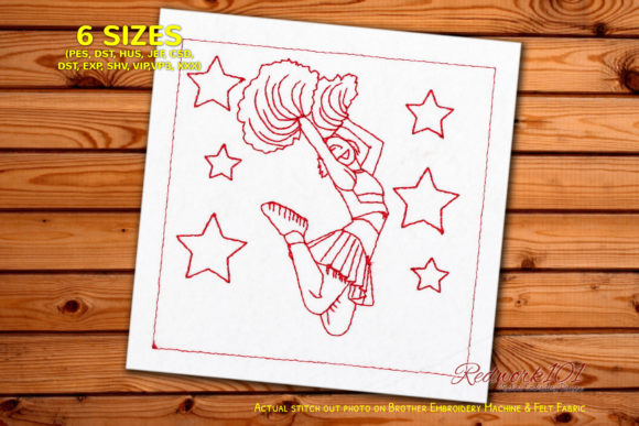 Jumping Cheer Leader Redwork Review