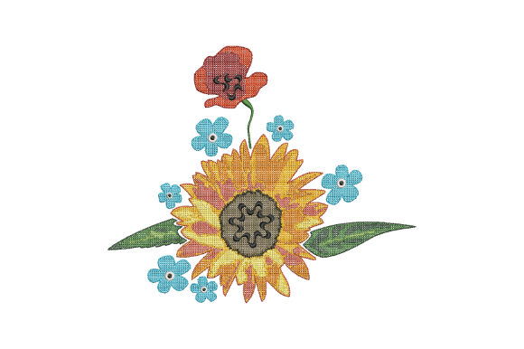 Sunflower and Poppy Embroidery Design Review