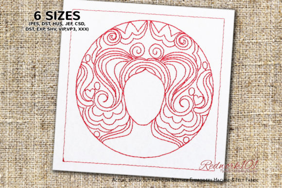 Taurus Astrological Sign Redwork